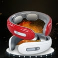 thumbnail image 1 of Masajeador inteligente de cuello con calor - 6 modos, 9 puntos de tejido, portátil e inalámbrico, carga USB, diseño ergonómico en forma de U, blanco o rojo, 1 of 6