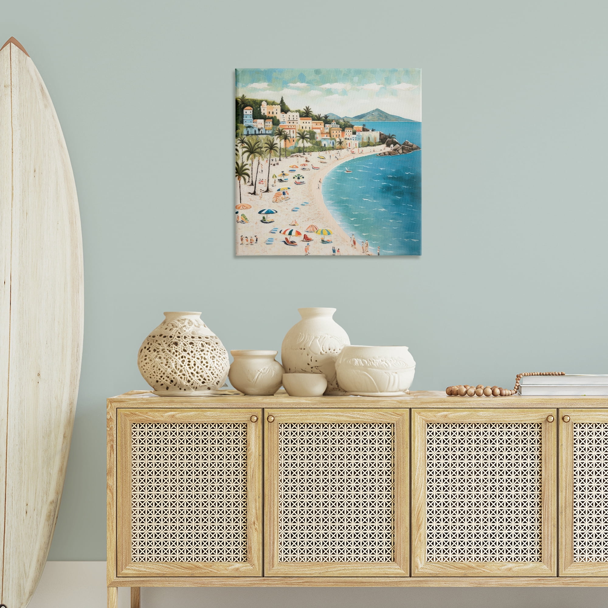 Stupell Industries Beach Water's Edge Nautical & Beach Painting Wrapped Canvas Art Print Wall Art, 30 x 30