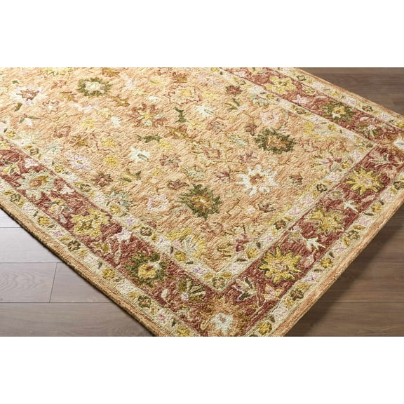 BoutiqueRugs Alusia Traditional Area Rug - Pale Pink, Maroon, Mustard - 2' x 3'