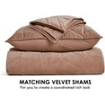 thumbnail image 6 of EVERGRACE 3 Pieces Luxurious Queen Velvet Quilts, Ultra Soft Lightweight Velvet Comforter Set, Matelasse Oversized Bedspread Coverlet for All Season with 2 Shams, Terracotta Clay, 92''x96'', 6 of 7