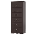 thumbnail image 6 of Gymax 6 Drawer Dresser Tall Wooden Chest of Drawers w/ Metal Drawer Guide Rails Brown, 6 of 6