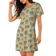 thumbnail image 2 of Naloa African bush elephant Print Women Nightgowns,Womens Loungewear,Short Sleeve Sleepwear,Comfy Ladies Nightdress, 2 of 6