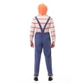 thumbnail image 4 of Halloween Family Matching Costume Sets, Pumpkin Head Mask with Striped Shirt and Suspender Pants, Parent-Kids Scarecrow Cosplay Outfit for Party, 4 of 7