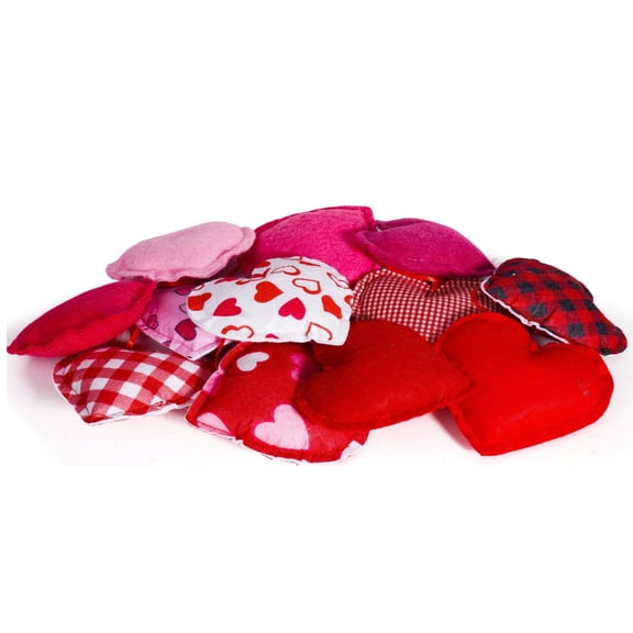 Jesscasday 12Pcs Fabric Love Heart Decorations For Valentines Day Weddings Party DIY Crafts