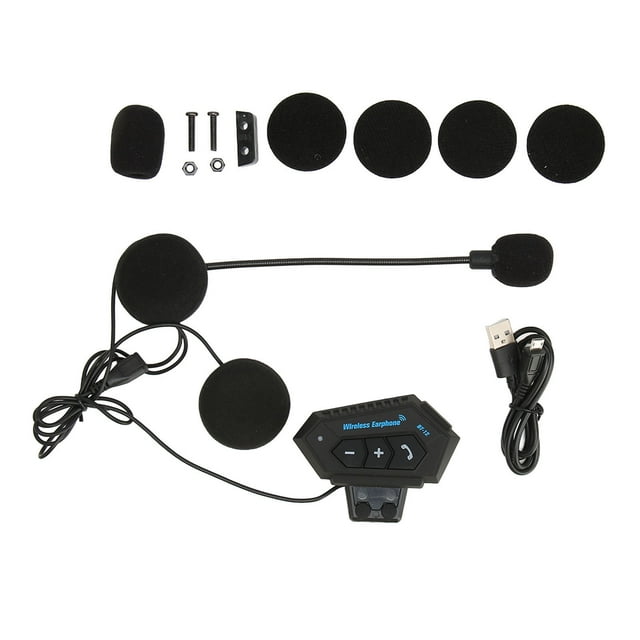 Casco de motocicleta con Bluetooth, auriculares con reducción de ruido de volumen ajustable, casco impermeable IP67, intercomunicador Bluetooth con micrófono