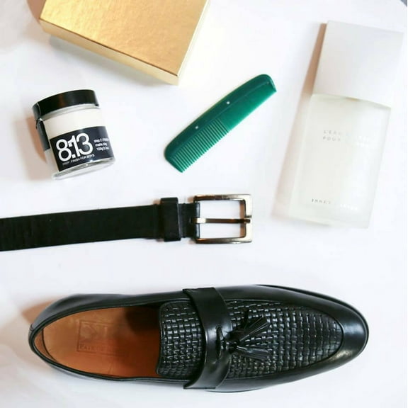 PAIR OF KINGS MENS ACE FORMAL DRESS LOAFERS - MENS ACE BLACK CASUAL LOAFERS (7)