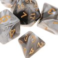 thumbnail image 4 of 7x Polyhedral Party Favors Gold Numbers Board Games Accessories D8 D10 D12 D20 Rpg S Role Playing for Rpg , White Black 006, 4 of 4
