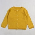 thumbnail image 3 of Girls Crewneck Cardigan Long Sleeve Children Button Cotton Sweater Uniform Sweaters for Little Girls Ginger 3, 3 of 7