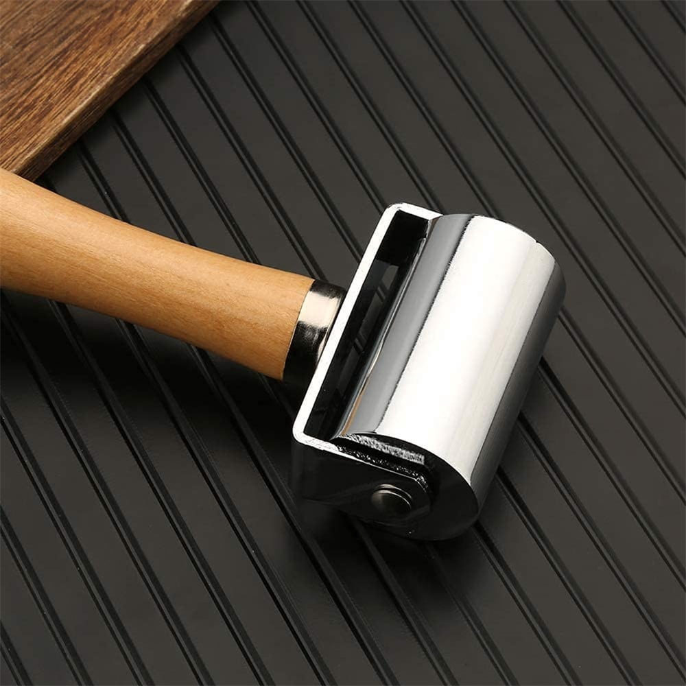 65mm Heavy Duty Leather Press Seam Roller Assortment Kit, Leather Press Laminating Roller Edge Roller Leather Edge Creaser and Smoother Platen Tool for Leather