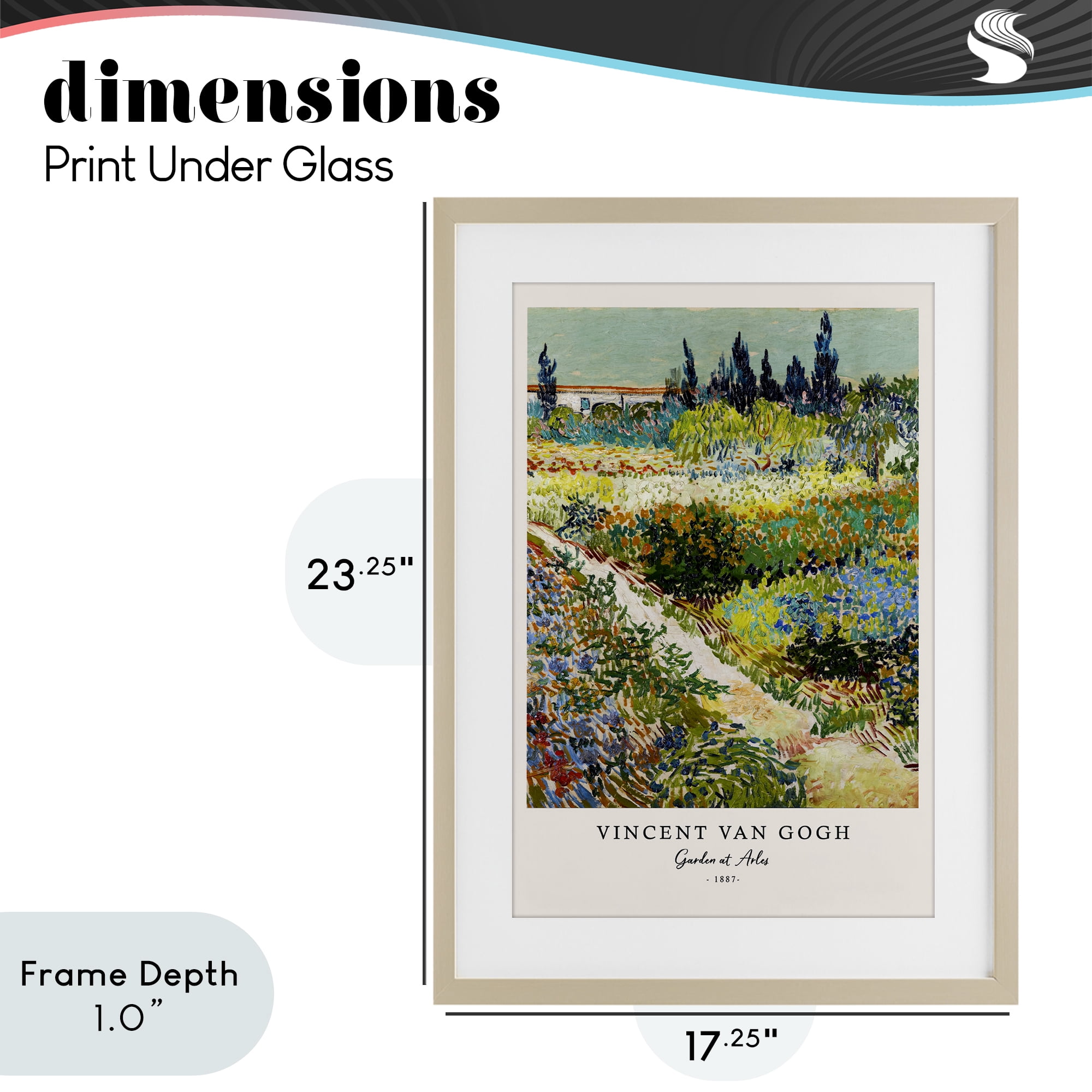 Stupell Industries Classic Garden At Arles Birch Framed Print Under Glass, design by Vintage Hustle