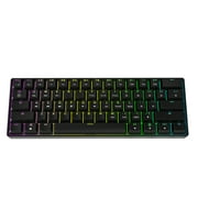 HK GAMING GK61s Mechanical Gaming Keyboard - 61 Keys Multi Color RGB Illuminated LED Backlit Wired Programmable for PC/Mac Gamer ( Gateron Mechanical Red , Black )