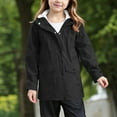 thumbnail image 2 of REDARER Girls Lined Raincoat Windproof Softshell Jacket, All Weather Hooded Coat for Kids Outdoor Activities,5-6 Years, 2 of 8