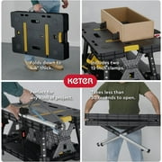 Keter Heavy-Duty Folding Workbench, Portable Work Table with 12 Adjustable Clamps