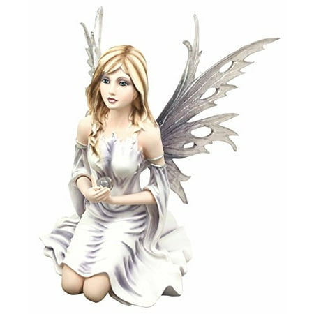 Large Winter Solstice Purity Fairy With Crystal Sphere Statue Figurine Goddess Deity Home