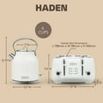 thumbnail image 5 of Haden Heritage 1.7 Liter Electric Tea Kettle & 4 Slice Wide Slot Toaster, White, 5 of 10