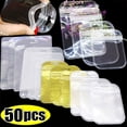 thumbnail image 2 of 50pcs Transparent Self Sealing Bags Resealable Pouch Jewelry Packaging Storage Earrings Rings Necklace Display Plastic Bag 6.5X10CM 50PCS, 2 of 6