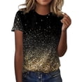 thumbnail image 1 of TSADFHJI Chandails pour Femmes en Coton Mode Décontractée pour Femmes Dégradé à Paillettes Imprimé Col Rond T-Shirt Ample, 1 of 5