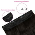thumbnail image 5 of SHCKE 18 Inch Curly Hair Extension for Women Invisible Hair Extensions with Transparent Adjustable Wire Removable Secure Clips Synthetic Hairpiece Dark Brown, 5 of 6