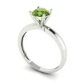 thumbnail image 2 of 1 ctw Solitaire Anniversary Ring for Women | Round Cut Natural Peridot | Hyperallergenic Solid 18K White Gold, 2 of 5