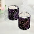 thumbnail image 2 of Yayeee 4 Pack Qtip Holder Bathroom Cotton Swab Canister with Lid Clear Dispenser Set, Purple Roses, 2 of 6