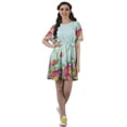 thumbnail image 2 of Moomaya Casual Summer Moss Georgette Bell Sleeves Womens Jewel Neck Sundresses, 2 of 6