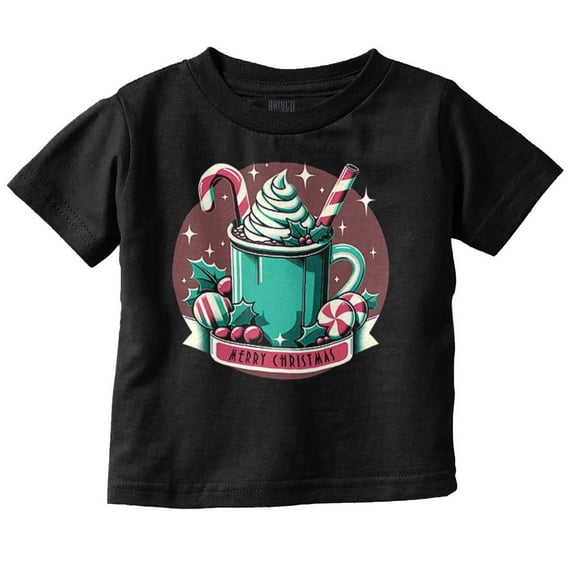 Xmas Merry Christmas Hot Cocoa Mug Toddler Baby Graphic T Shirt Brisco Brands 6M