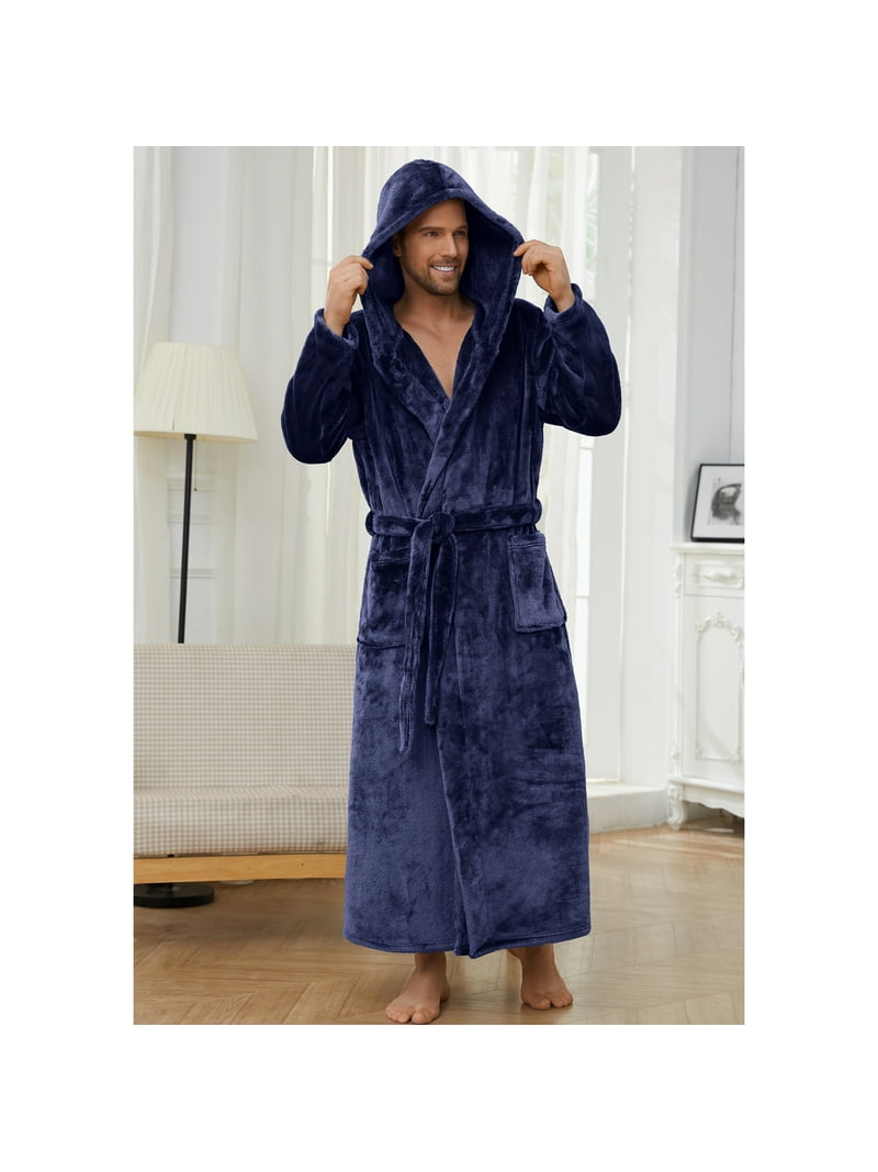 VULCANODON Mens Big and Tall Robe with Hooded, Full Length