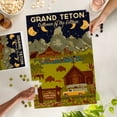 thumbnail image 3 of Lantern Press 1000 Piece Jigsaw Puzzle, Grand Teton National Park, Wyoming, Summer of the Eclipse, Geometric, 3 of 5