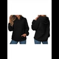 thumbnail image 2 of Sudadera con Capucha para Mujer, Sudadera de Larga, Holgada y con Bolsillos. Negro XXL, 2 of 6