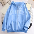 thumbnail image 4 of Quealent Women's Lightweight Cotton Blend Long Sleeve Zip Up Thin Hoodie Jacket Sky Blue for Size XS, 4 of 8