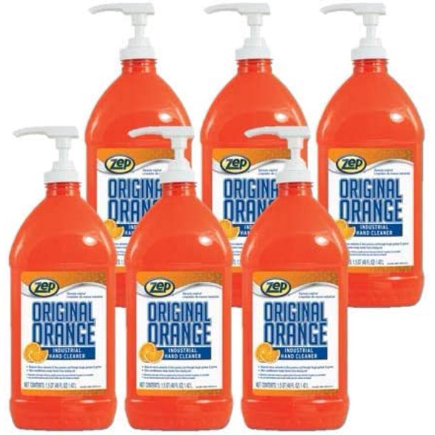 Zep Original Orange Industrial Hand Cleaner 48 Oz R45710 (Case of 6) Contains Natural Citrus
