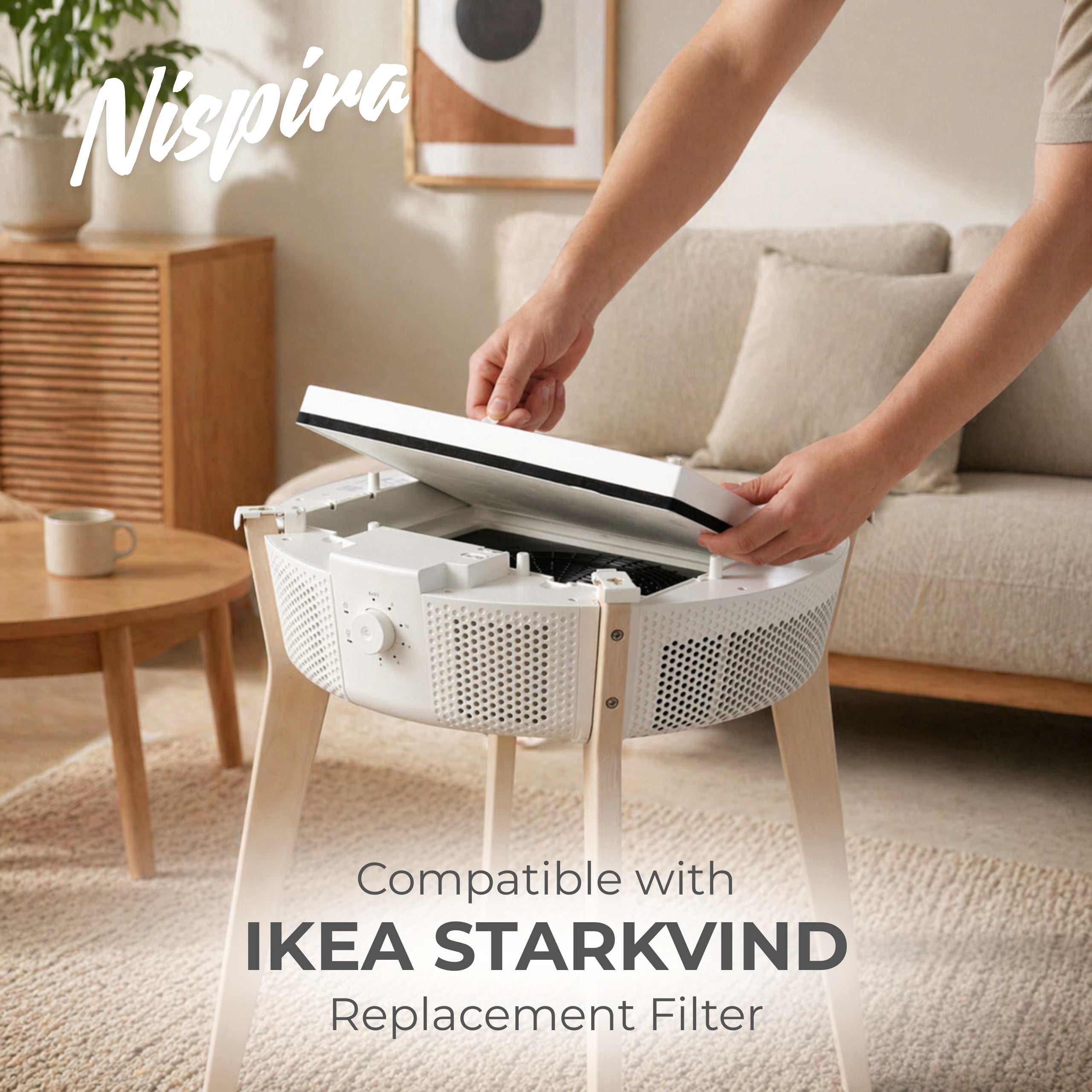 Nispira HEPA Filter for IKEA STARKVIND Air Purifier Table Replacement, 1 Pack