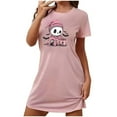 thumbnail image 2 of Tnhcen Robe de Nuit à Manches Courtes et Col Rond pour Femmes avec Imprimé d'Halloween, Grande Taille / Chemise de Nuit en Soie de Lait Double Brossée Douce, P-2TG / Vêtements de Nuit Confortables pour Femmes Grande Taille, 2 of 3