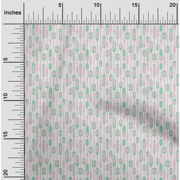 oneOone Silk Tabby Fabric Stripe & Geometrical Shapes Geometric Printed Craft Fabric BTY 42 Inch Wide