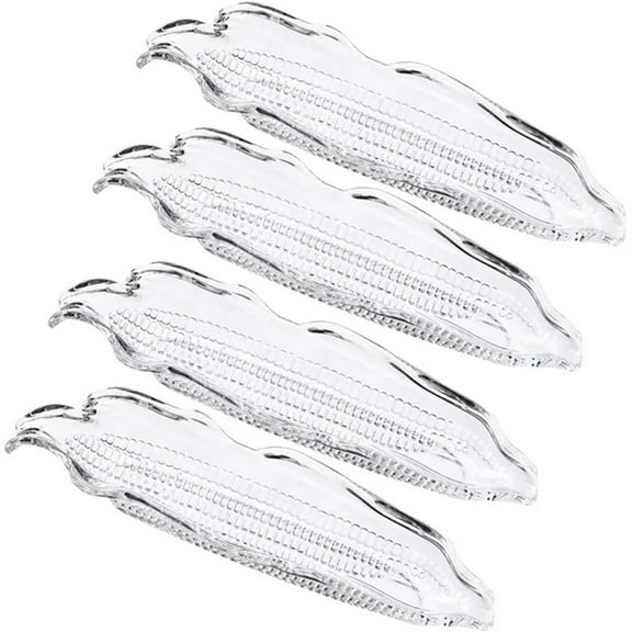 NOGIS 4 Pack Transparent Corn Trays Plastic Cob Dinnerware Corn Dishes Service Tray
