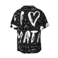 thumbnail image 2 of Xecao offers the I love Math for Men's Casual Short-sleeved Shirt, a button-up collared shirt with a pocket, perfect for beach vacations and yacht travel in the Medium size., 2 of 7