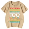 thumbnail image 4 of Letdown 100th Day of School Kids 100 Days Math Numbers T-Shirt Funny School Boys Girls Kids Gift 100 Days of School T-Shirts (Khaki,3-4 Years), 4 of 4
