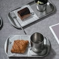 thumbnail image 3 of Rectangle Metal Food Tray, Stainless Steel Plates, Matte Finish Industrial Rectangle Dinner Plate Tray, for Adults, Picky Eaters, Campers, Hand Project, 3 of 7
