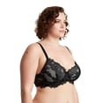 thumbnail image 3 of Curve Muse Women's Plus Size Push Up Add 1 Cup Underwire Perfect Shape Lace Bras-2Pk-Black/Red,Black/Silver-44D, 3 of 6