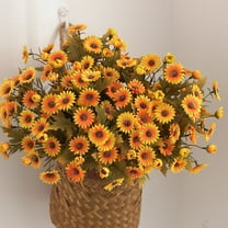 Darzheoy Sunflowers Artificial Flowers Daisy Fake Flowers Outdoor UV Resistant No Fade Fall Flowers Greenery Shrubs Indoor Outside Home Wedding Office DIY Garden Decor