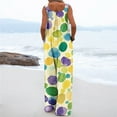 thumbnail image 3 of Fgvctg Mardi Gras Overalls for Women Wide Leg Pant Comfy Mask Print Overall Sleeveless Rompers Carnival Party Spaghetti Straps Jumpsuit Loose Bib Overalls Sprimg Clothes With Pockets Purple Pink M, 3 of 4