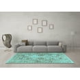 thumbnail image 3 of Ahgly Company Indoor Square Persian Light Blue Traditional Area Rugs, 6' Square, 3 of 4