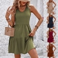 thumbnail image 1 of Gspmoly Robes d'Été pour Femmes, Mode Femmes Été Décontracté Col en V Manches Courtes Taille Haute Robe Mini Robes Formelles pour Femmes Liquidation, 1 of 6