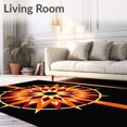 thumbnail image 2 of ODIKA 6'x9' Machine Washable Non-Slip Area Rug, Sunburst Medallion Hook Kit with Radiating Burst High Traffic Rug, Orange, 742475, 2 of 7