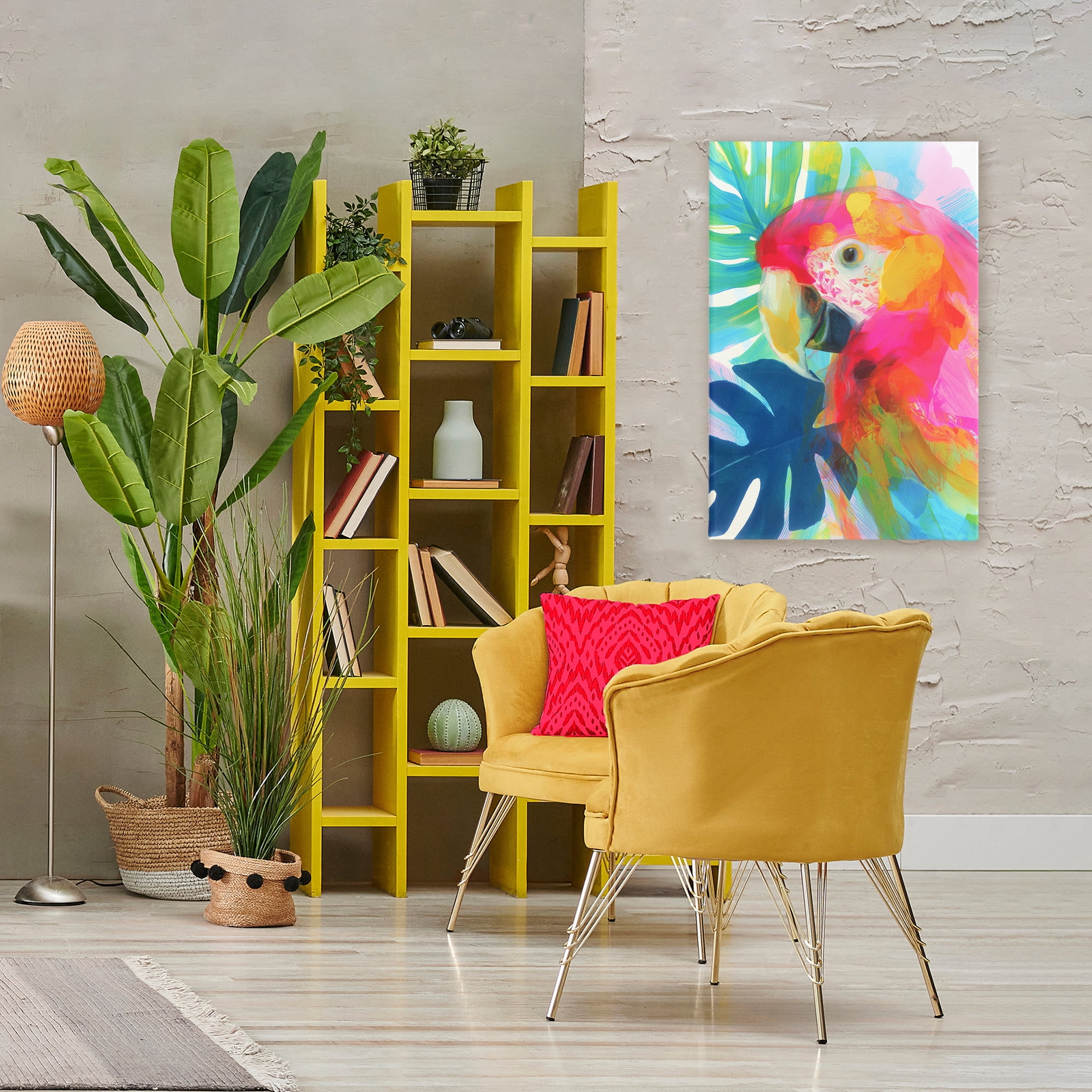 Stupell Industries Scarlet Macaw in Paradise Canvas Wall Art, design by Chromatic Storm Studio