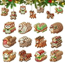Dserhfy Gingerbread Animal Wooden Ornaments Cookie-Inspired Christmas Tree Hanging Pendants Festive Party Decoration