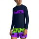 thumbnail image 3 of Odeerbi 3-14 Años Chicos 2 Piezas de Manga Larga Rash Guard Conjunto Hawaiano Upf 50 + Traje de Baño de Surf Seco Rápido Con Pantalones Cortos de Tabla, 3 of 7