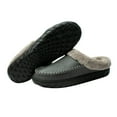 thumbnail image 6 of Needbo Men's Moccasin Slippers Faux Leather Fuzzy Lined House Shoes Warm Memory Foam Indoor Outdoor Grey, Size 6-7, 6 of 7