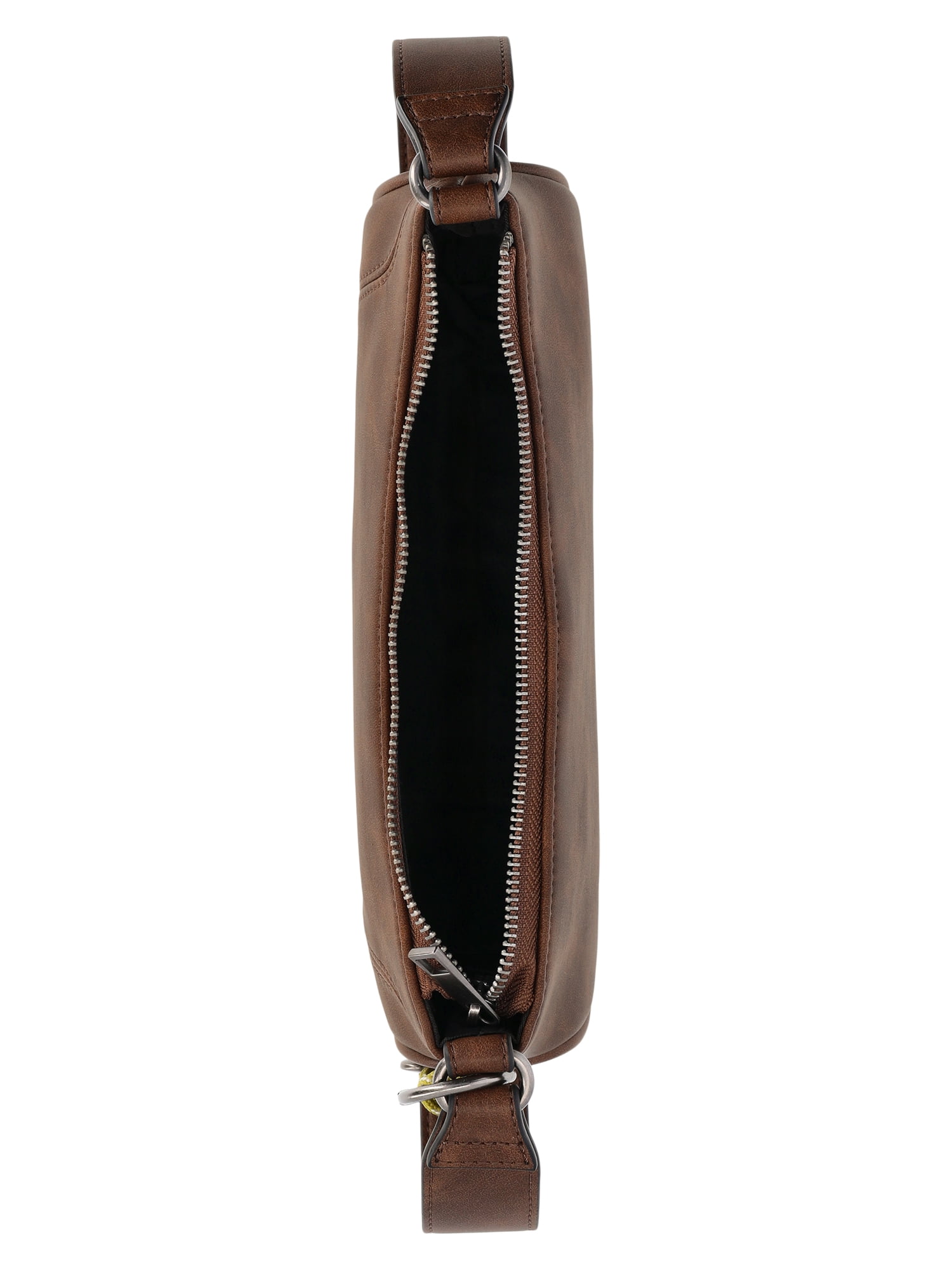 No Boundaries Women's Faux Leather Moto Shoulder Bag