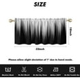 thumbnail image 6 of Black and Grey Window Curtains for Kitchen Small Silver White Ombre Mens Gothic Art Two Tone Gradient Abstract Trendy Living Room Bedroom Window Drape Treatment Valance, 52" W x 18" L, Modern, 6 of 6